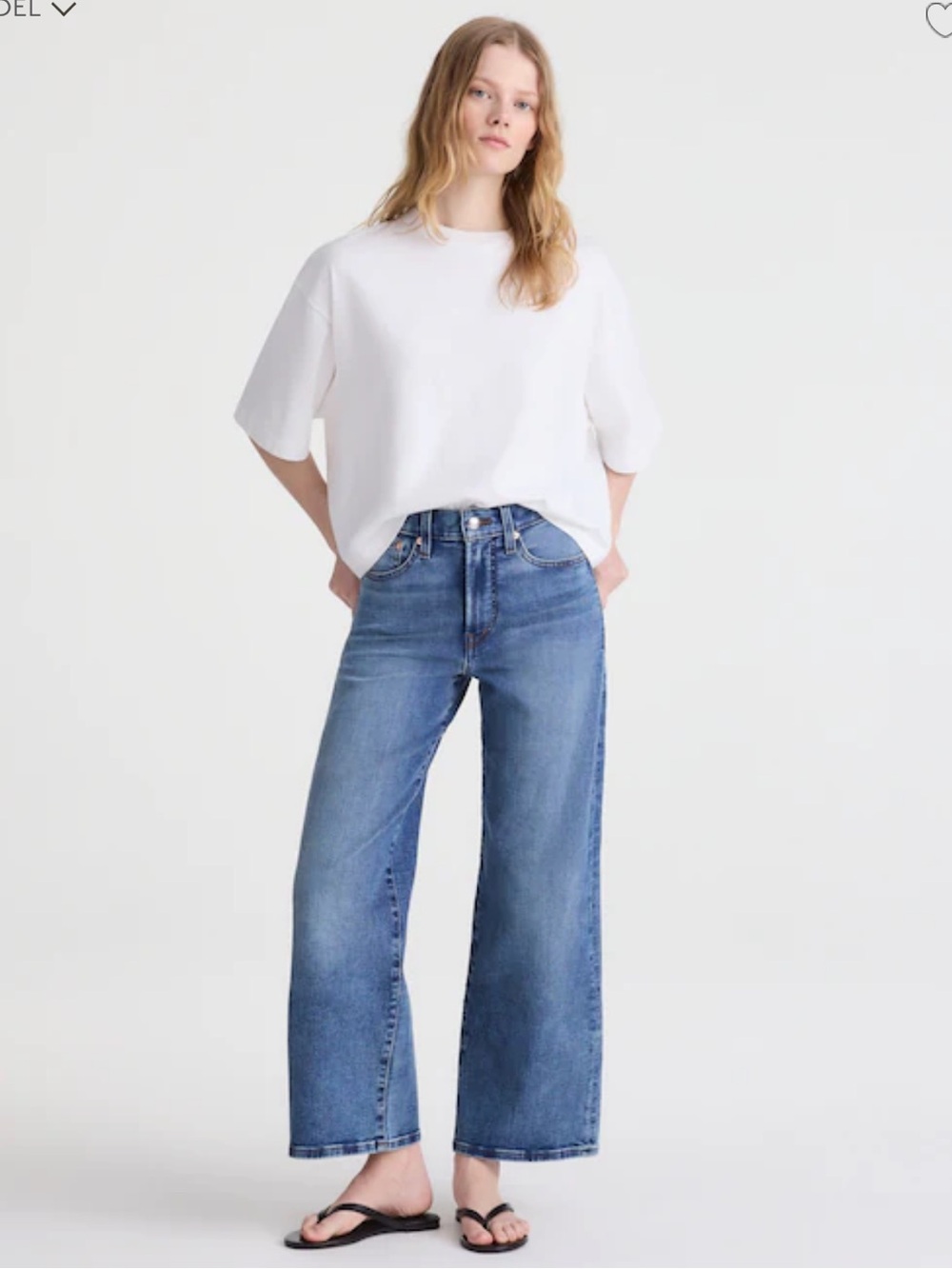 Madewell The Wide-Leg Crop Jean in Super Stretch Denim Oneida Wash
